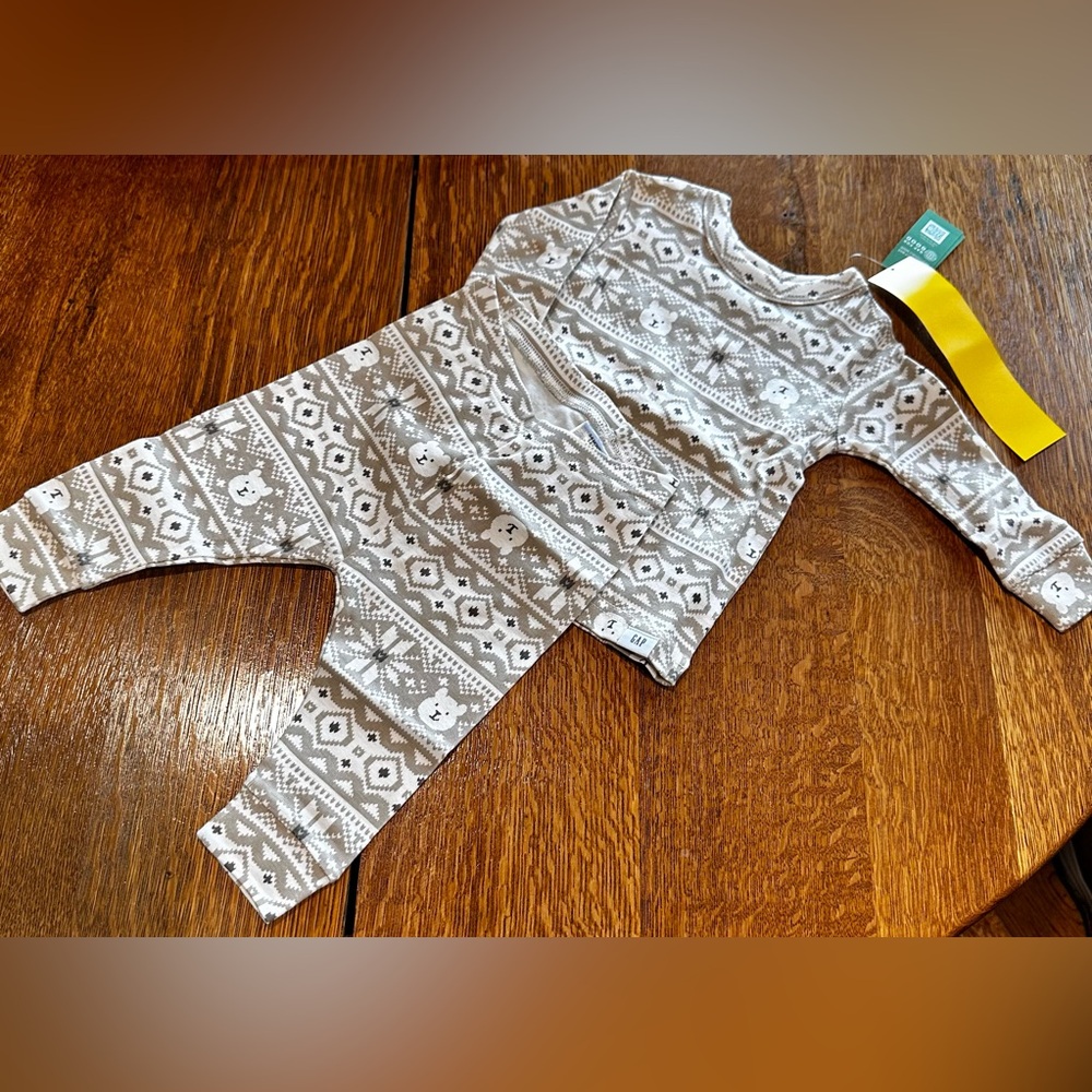 Gap Organic Brushed Cotton Fairisle Bear PJ’s